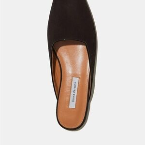 Emme Parsons Suede Flat Mule Black Size 42